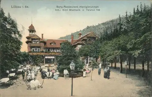 dd42690 Loebau Sachsen Berg Restaurant Honigbrunnen Kategorie. Loebau Alte Ansichtskarten