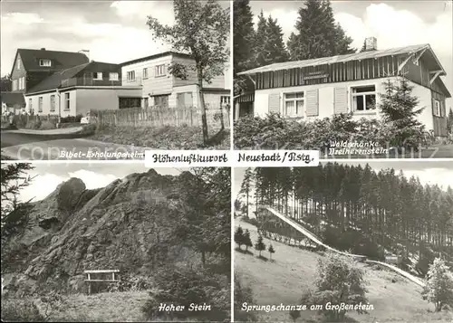 Neustadt Rennsteig Bibel Erholungsheim Waldschaenke Dreiherrnstein Hoher Stein Sprungschanze Kat. Neustadt Rennsteig