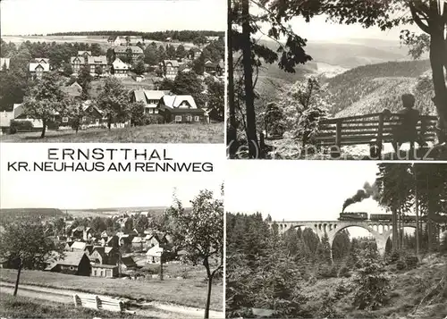 Ernstthal Panorama Eisenbahnbruecke  Kat. Lauscha