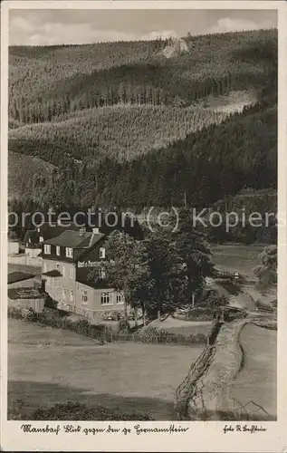 Manebach Gasthaus Moosbach mit gr Hermannstein Kat. Ilmenau