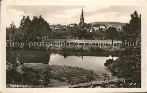 Kahla Thueringen Panorama mit Kirche Kat. Kahla Thueringen