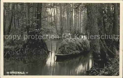 Luebbenau Spreewald Waldpartie Kanal Wasserstrasse Kahn Kat. Luebbenau