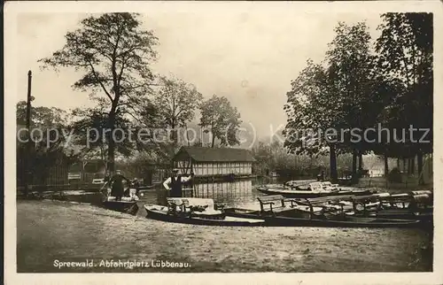 Luebbenau Spreewald Abfahrtplatz Wasserstrasse Kahn Kat. Luebbenau