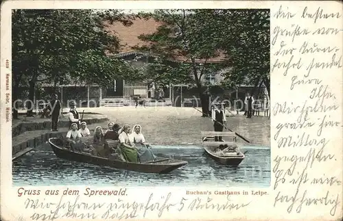 Leipe Buchans Gasthaus Kahn Anlegestelle Wasserstrasse Kat. Luebbenau