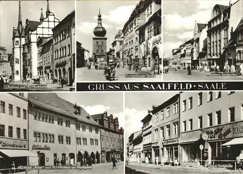 Saalfeld Saale Rathaus Untere Saalstrasse HO Hotel Anker Milchbar / Saalfeld /Saalfeld-Rudolstadt LKR