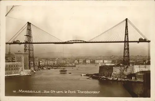 Marseille Vue generale vers le Pont Transbordeur Kat. Marseille