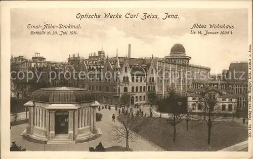 Jena Optische Werke Carl Zeiss ERnst Abbe Denkmal Kat. Jena