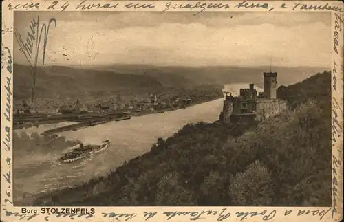 Oberlahnstein Burg Stolzenfels Schiffe Rhein Kat. Lahnstein