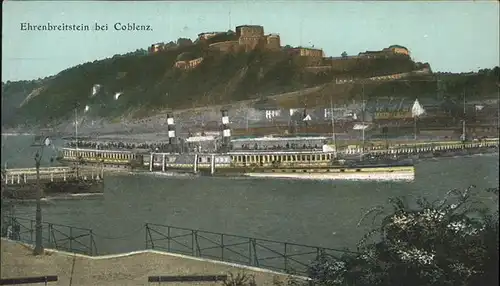 Koblenz Rhein Rheinpanorama mit Ehrenbreitstein Kat. Koblenz