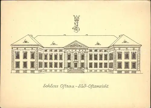 Ostrau Sudetengau Schloss Zeichnung / Tschechische Republik /Tschechische Republik