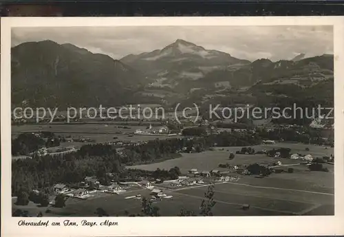 Oberaudorf Panorama Inntal mit Bayerischen Alpen Kat. Oberaudorf