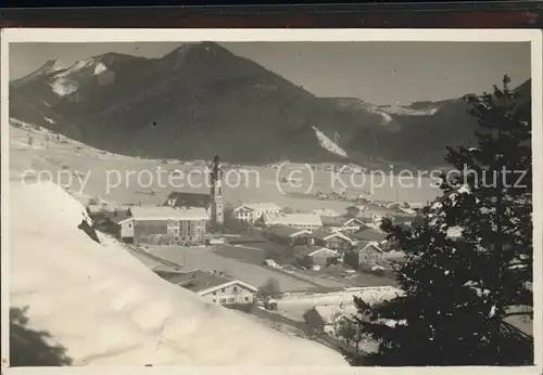 Reit Winkl Ortsansicht mit Kirche Alpenpanorama im Winter Kat. Reit im Winkl