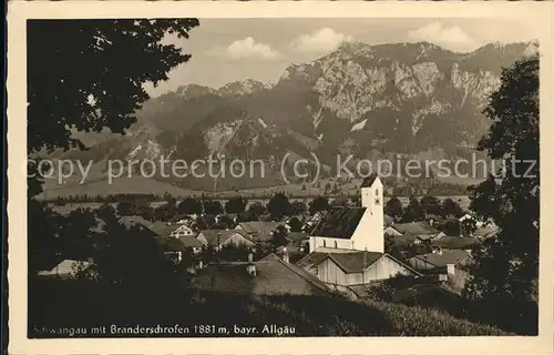 Schwangau Branderschrofen Panorama mit Kirche Kat. Schwangau