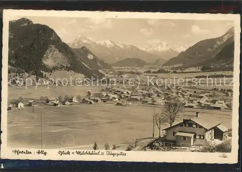 Pfronten Panorama mit Falkenstein Saeuling Zugspitze Kat. Pfronten