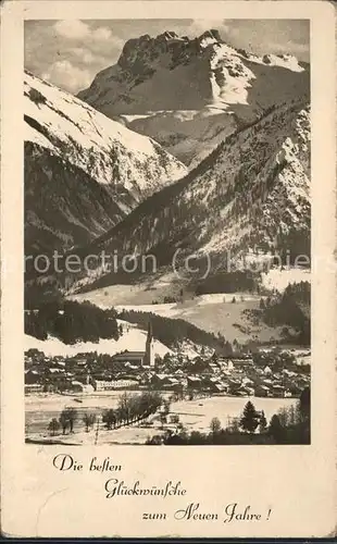 Oberstdorf Panorama im Schnee Neujahrskarte Kat. Oberstdorf