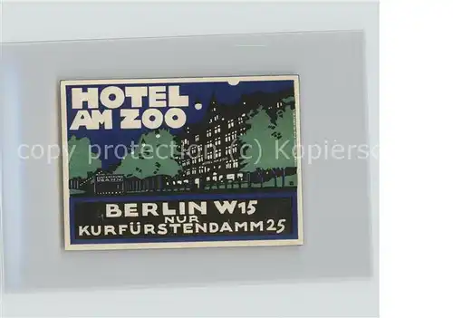 Berlin Hotel am Zoo Kat. Berlin