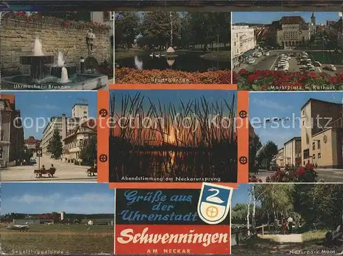 Villingen Schwenningen Uhrmacherbrunnen Stadtgarten Marktplatz Rathaus Segelfluggelaende Naturpark Moos Kat. Villingen Schwenningen