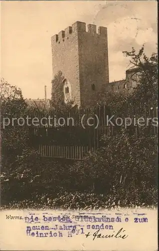 Worms Alte Stadtmauern mit Turm Kat. Worms