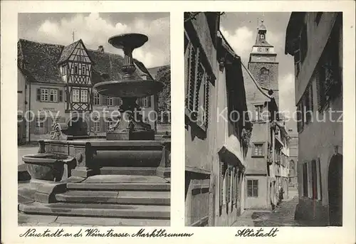 Neustadt Weinstrasse Marktbrunnen u.Altstadt Kat. Neustadt an der Weinstr.