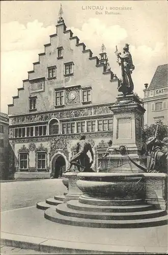 Lindau Bodensee Rathaus Brunnen Kat. Lindau (Bodensee)