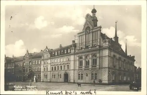 Kahla Thueringen Markt mit Rathaus Kat. Kahla Thueringen