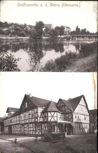 Grossburschla Werra Bruecke Fachwerk Kat. Treffurt