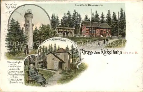 Kickelhahn Turm Gabelbach Restaurant  Kat. Ilmenau