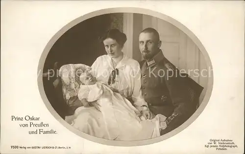 Adel Preussen Prinz Oskar und Familie Kat. Koenigshaeuser