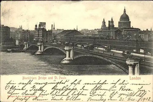 London Blackfriars Bridge St. Pauls Kat. City of London