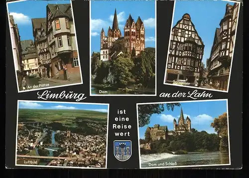 Limburg Lahn An der Ploetze Dom Salzgasse Fliegeraufnahme Dom und Schloss Kat. Limburg a.d. Lahn