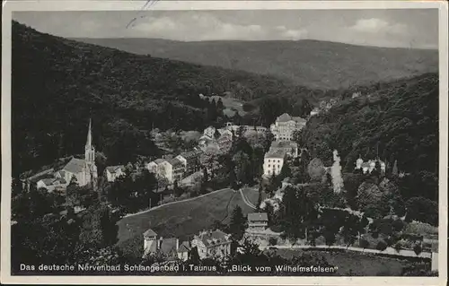 Schlangenbad Taunus Blick vom Wilhelmsfelsen Kat. Schlangenbad