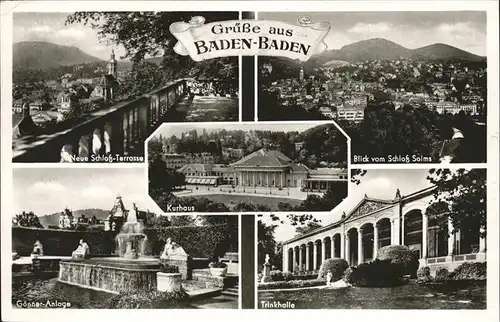 Baden Baden Schloss Solms Terrasse Goenneranlage Kurhaus Trinkhalle Kat. Baden Baden