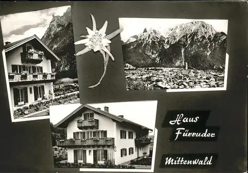 Mittenwald Bayern Haus Fuerruder Panorama Teilansichten Kat. Mittenwald