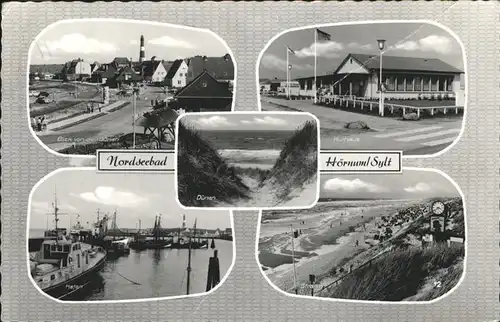 Hoernum Sylt Blick von den Duenen Kurhaus Hafen Strand Kat. Hoernum (Sylt)