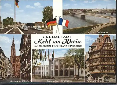 hd06461 Zoll Grenze Douane Landesgrenze Kehl a. Rhein Strassburger Muenster Deutschland Frankreich Kategorie. Zoll Alte Ansichtskarten