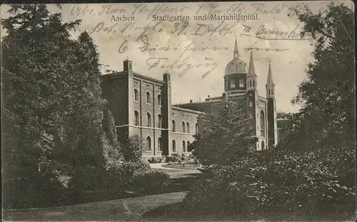 Aachen Stadtgarten und Mariahilfspital Feldpost Kat. Aachen