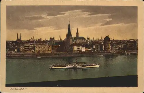 Duesseldorf Rheinpanorama Schiff Altstadt Kat. Duesseldorf