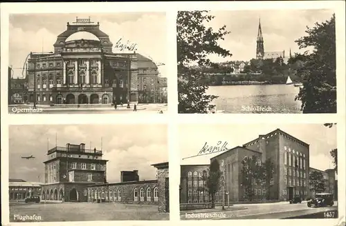 Chemnitz Opernhaus Schlossteich Industrieschule Flughafen Kat. Chemnitz