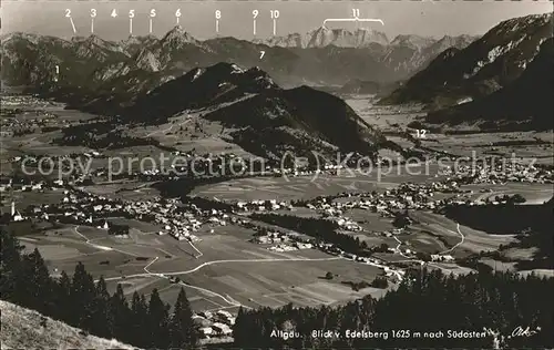 Pfronten Blick vom Edelsberg Kat. Pfronten