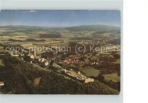 Burg Lichtenberg Deutschlands groesste Burgruine Burggaststaette Fliegeraufnahme Kat. Kusel