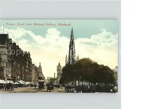 Edinburgh Princes Street from National Gallery Church Kat. Edinburgh