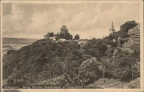 Nideggen Eifel Burg Kirche Stadtmauer Kat. Nideggen