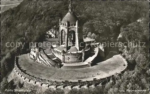 Porta Westfalica Kaiser Wilhelm Denkmal Fliegeraufnahme Kat. Porta Westfalica