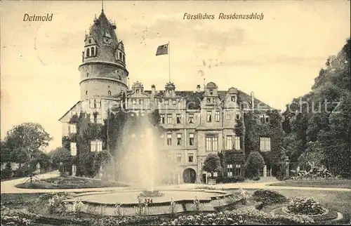 Detmold Fuerstl Residenzschloss Fontaene Kat. Detmold