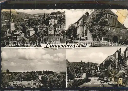 Langenberg Rheinland Bismarckturm Buergerhaus Panorama vom Frohberg Kat. Velbert