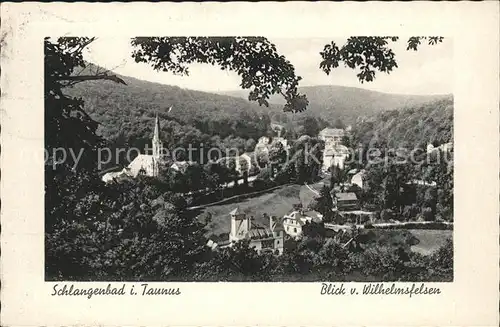 Schlangenbad Taunus Blick vom Wilhelmsfelsen Kat. Schlangenbad