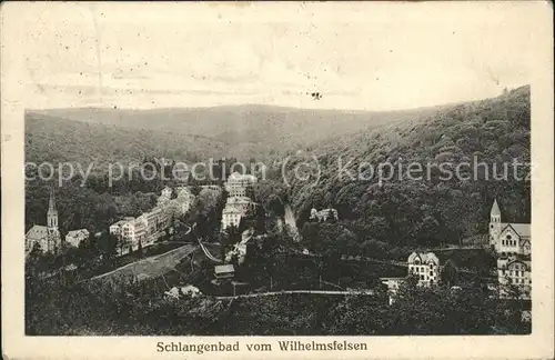 Schlangenbad Taunus Panorama vom Wilhelmsfelsen Kat. Schlangenbad