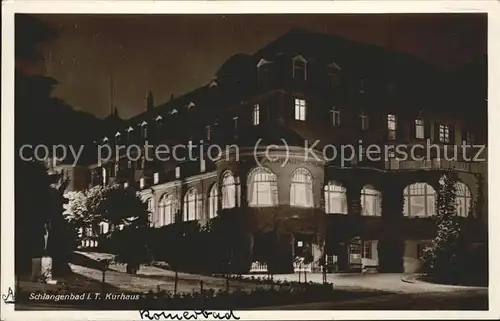 Schlangenbad Taunus Kurhaus bei Nacht Kat. Schlangenbad