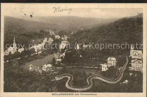 Schlangenbad Taunus Panorama vom Wilhelmsfelsen Kat. Schlangenbad