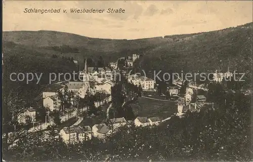 Schlangenbad Taunus Panorama von Wiesbadener Strasse Kat. Schlangenbad